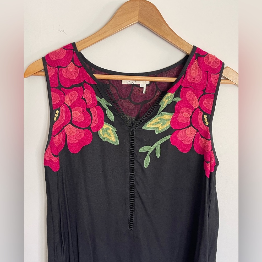 Anthropologie Floreat Pinnacle Embroidered Floral Tank Top Women’s Size Small. - Picture 1 of 9